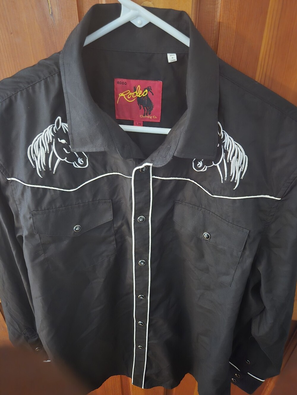 Black Western Embroidered Men's Shirt